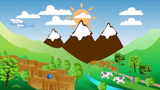 17 نقاشی کودکانه با موضوع کوه و کوهستان برای ایده و رنگ آمیزی