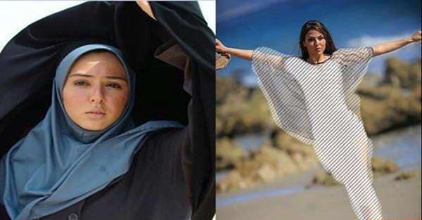 تصاویر قبل و بعد بازیگران زن که کشف حجاب کرده اند و به خارج رفته اند