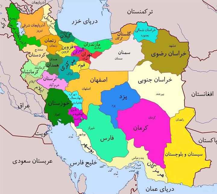 فهرست استان‌های ایران از بزرگ به کوچک در حل جدول